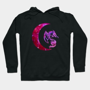 Purple Crescent Moon and Dragon Hoodie